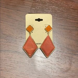 Vintage inspired diamond dangle earrings